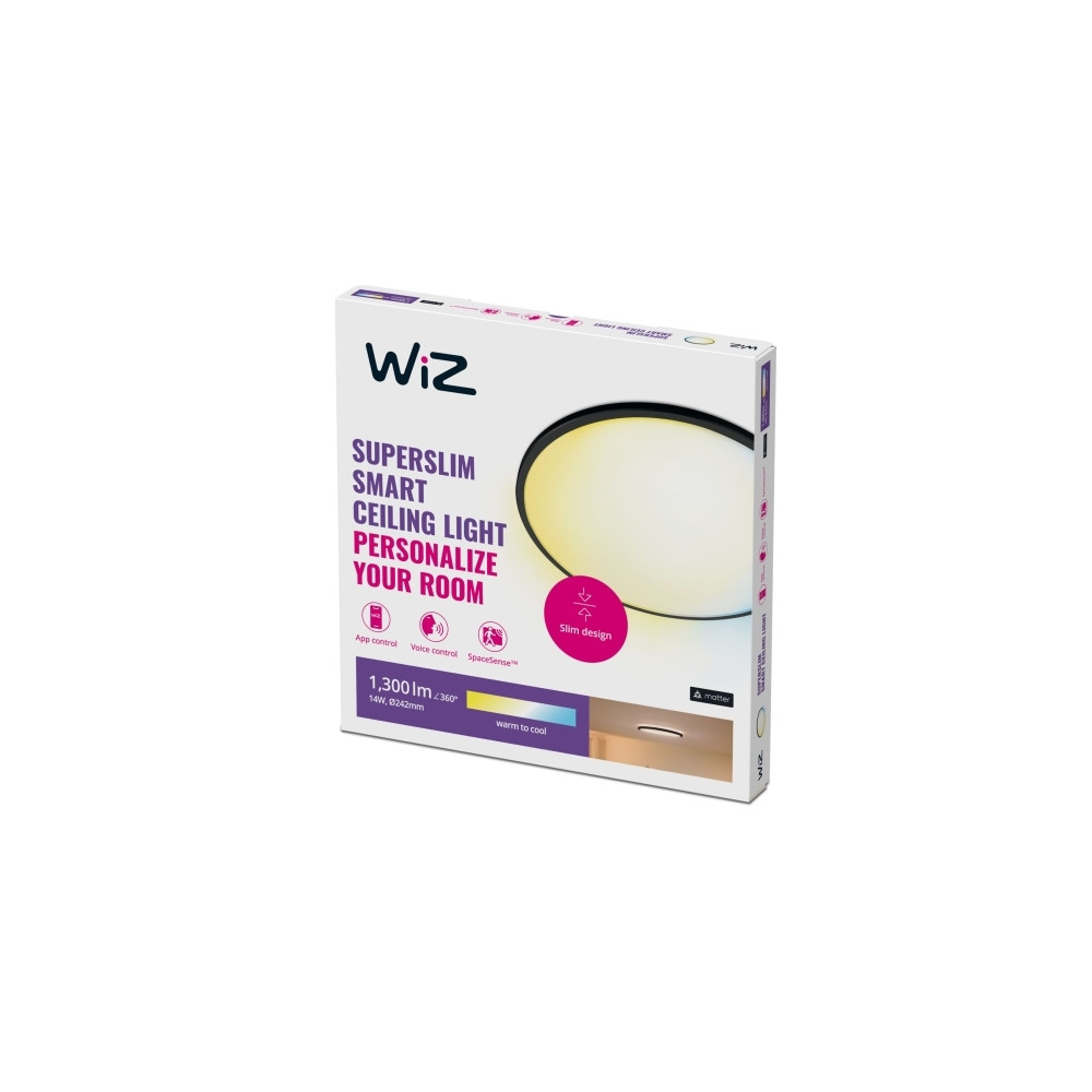 Produktbild för WiZ taklampa SuperSlim svart