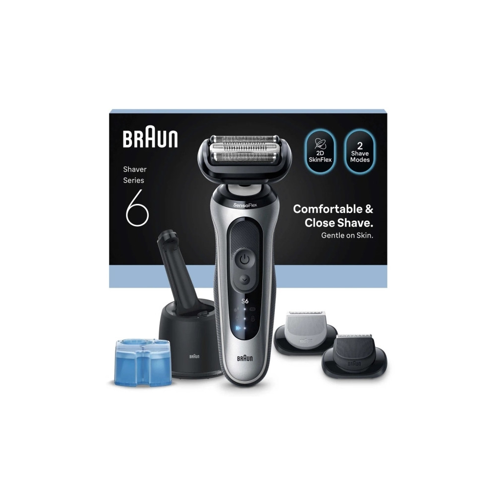 Produktbild för Braun Series 6 62-S7650cc, Folierakapparat, Silver, Knappar,...