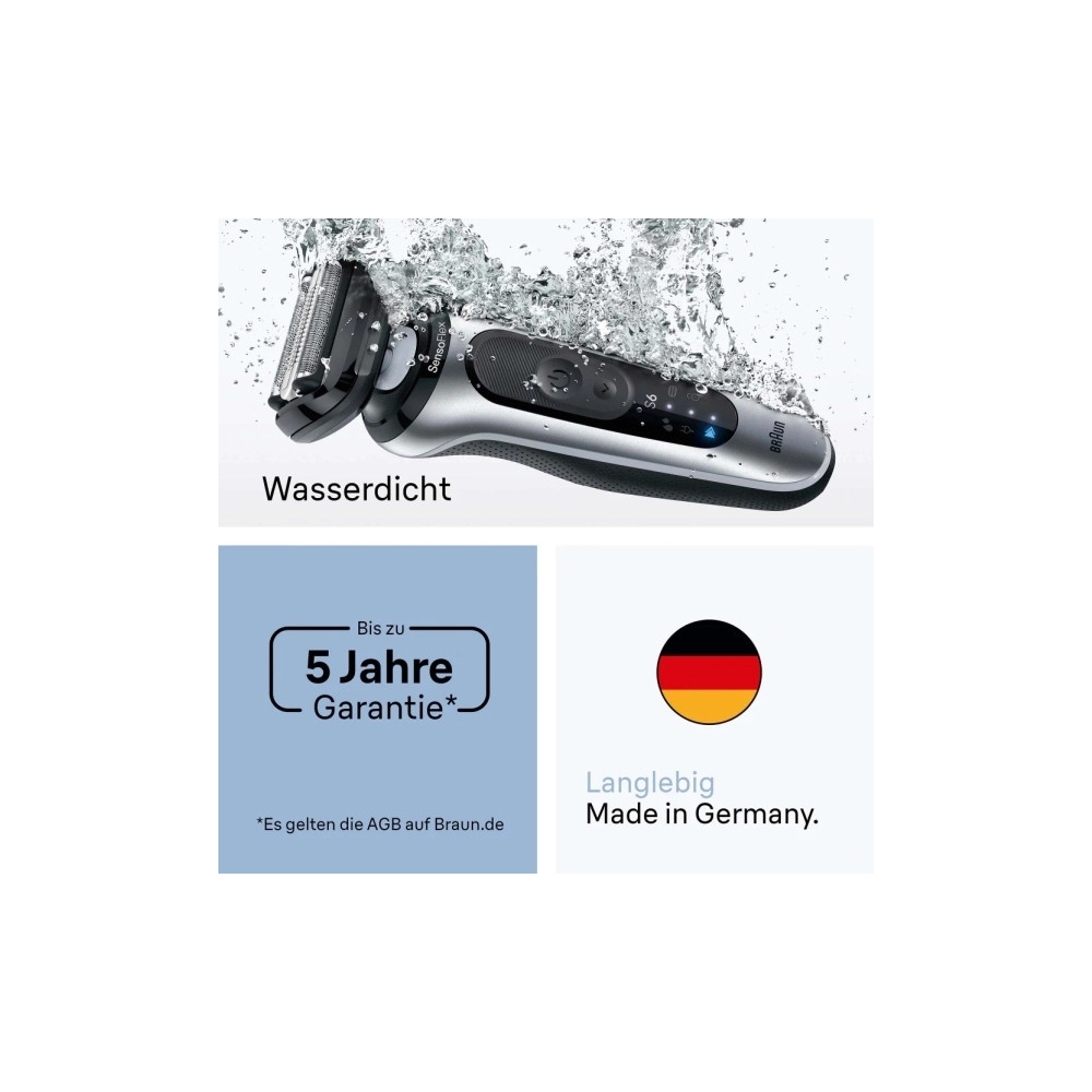 Produktbild för Braun Series 6 62-S7650cc, Folierakapparat, Silver, Knappar,...