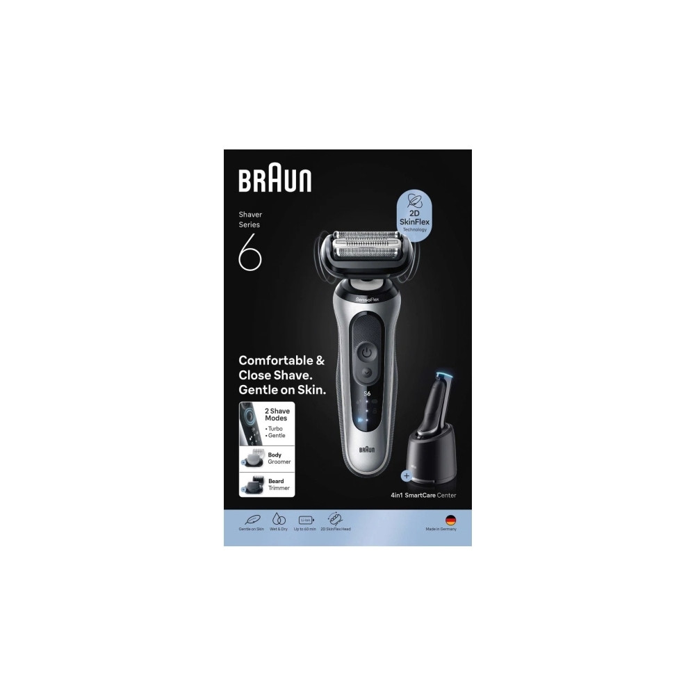 Produktbild för Braun Series 6 62-S7650cc, Folierakapparat, Silver, Knappar,...