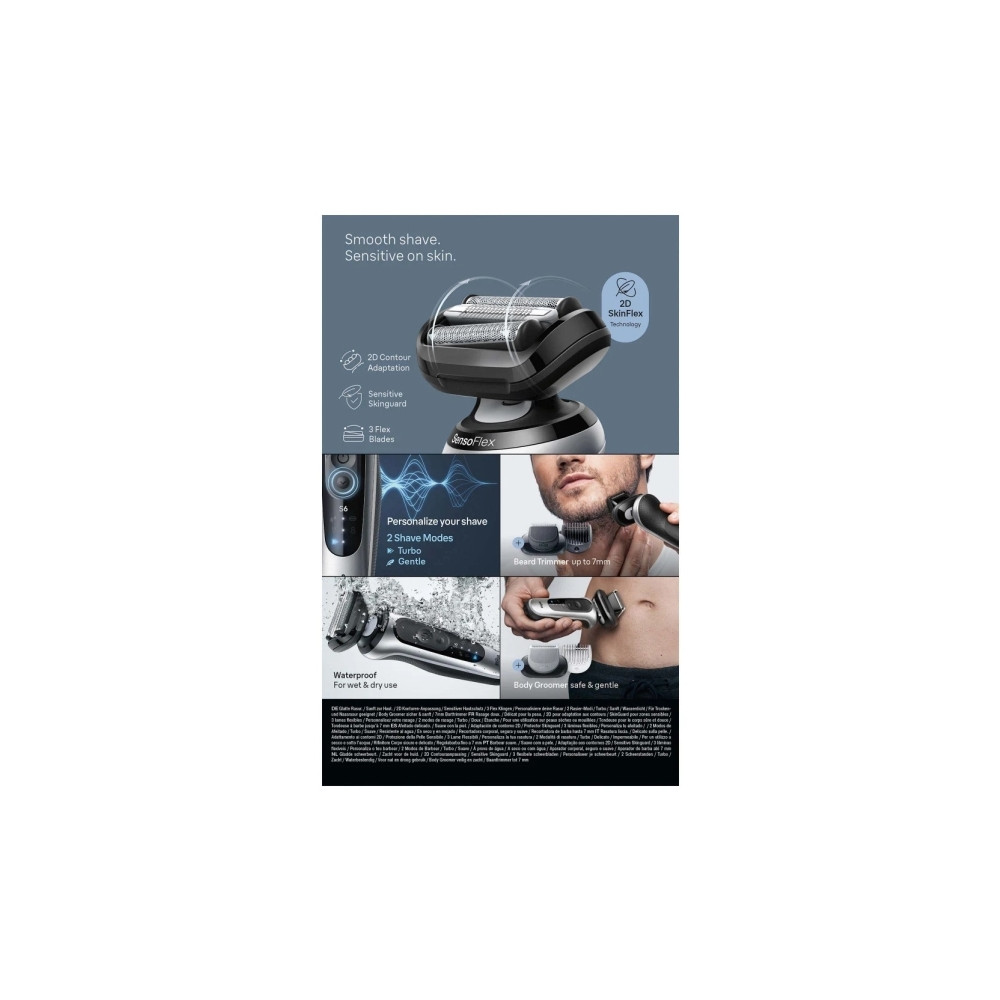 Produktbild för Braun Series 6 62-S7650cc, Folierakapparat, Silver, Knappar,...