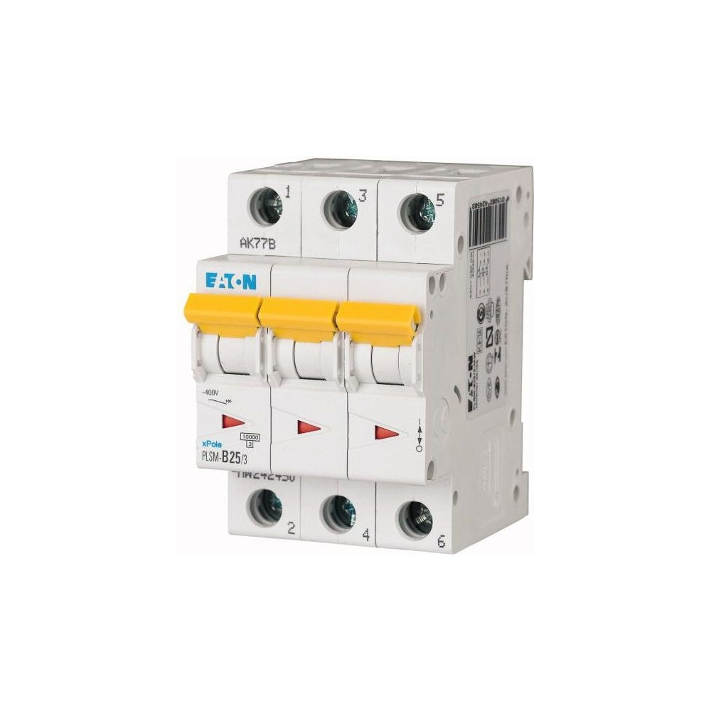 Produktbild för Eaton dvärgbrytare överströms 3P C 25A 10kA AC PLSM C25/3-MW