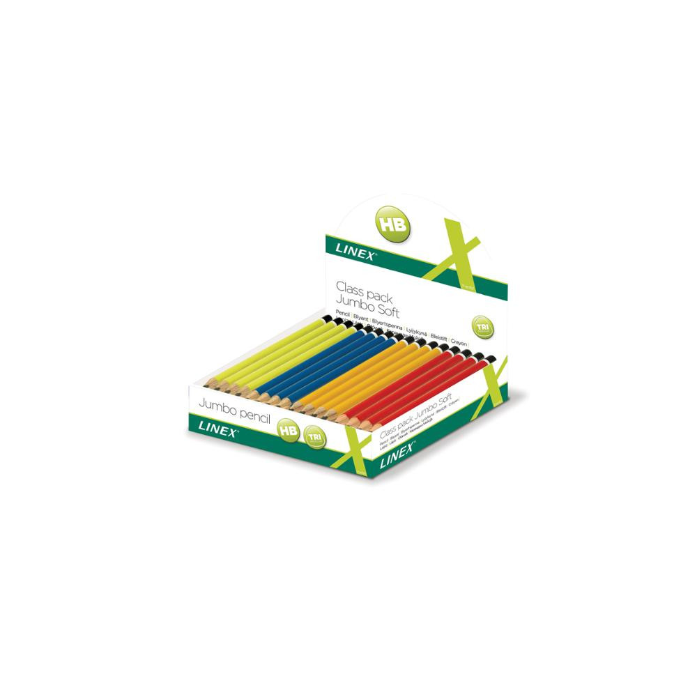 Produktbild för Blyertspenna linex jumbo, hb, förpackning med 80 st i olika...