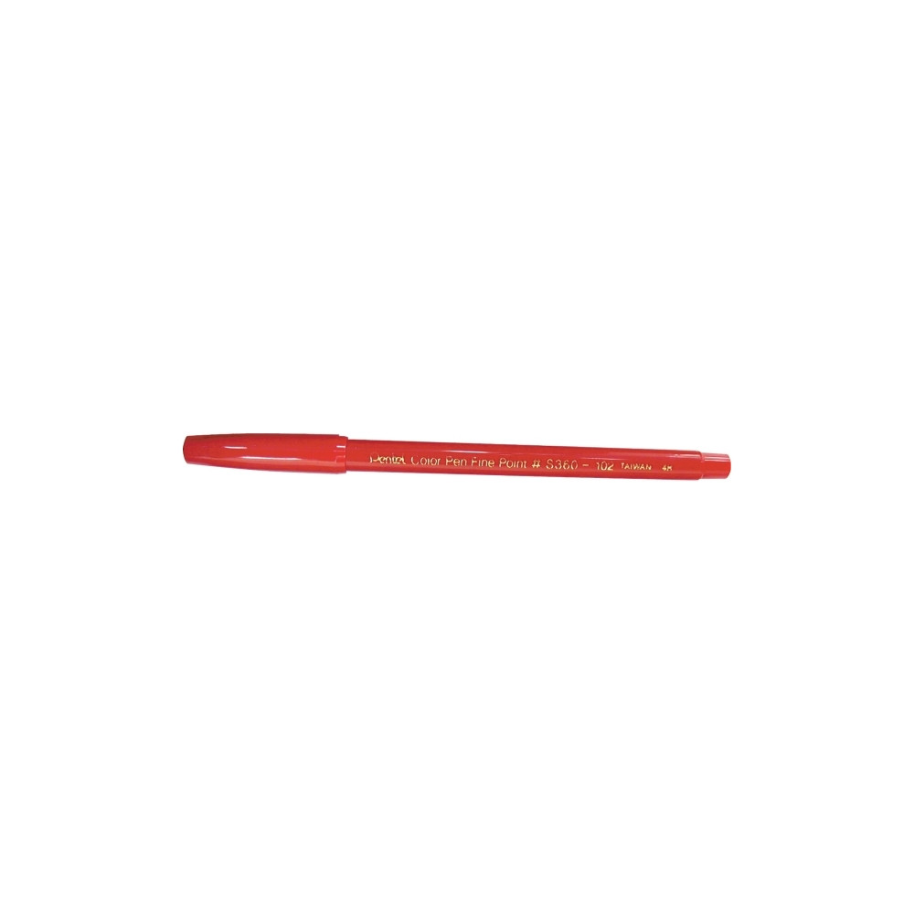 Produktbild för Fiberpenna, Pentel S360, fin, 0,8 mm, röd, förpackning med 1...