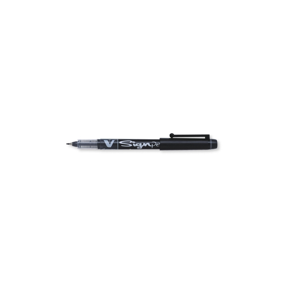 Produktbild för Fiberpenna, Pilot V-Sign, 0,6 mm, svart, förpackning om 12 s...