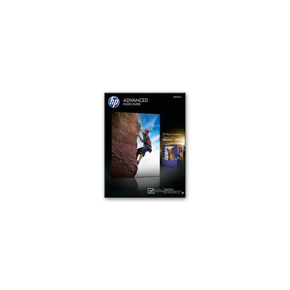 Produktbild för HP Advanced Glossy Photo Paper - fotopapper - blank - 25 ark - 130 x 180 mm