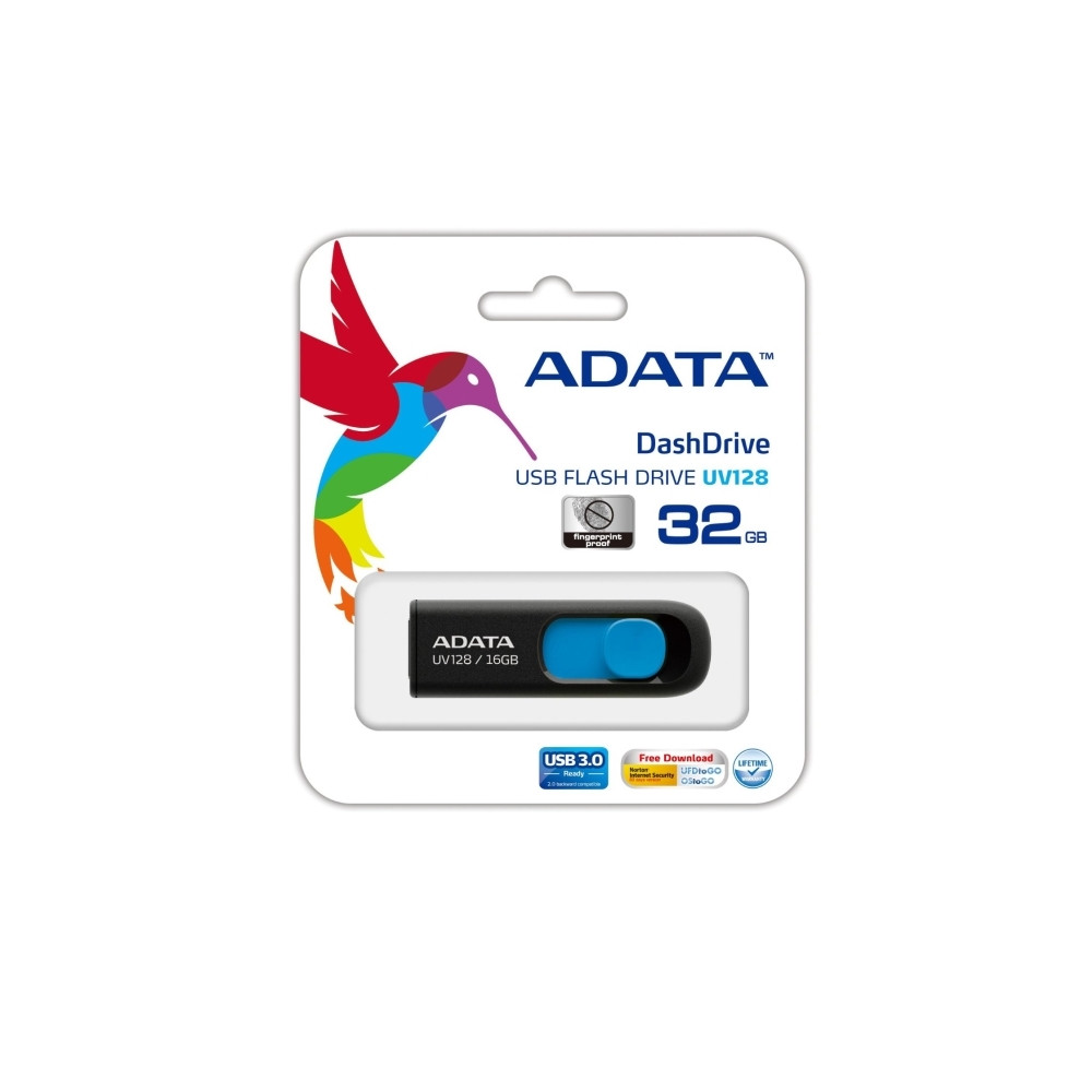 Produktbild för ADATA DashDrive UV128 - USB flash-enhet - 32 GB