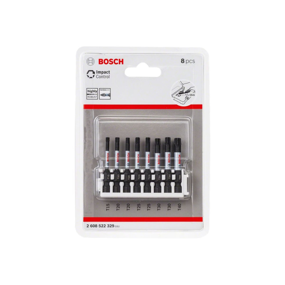 Produktbild för Bosch Impact Control skruvmejselbitsats - 8 delar