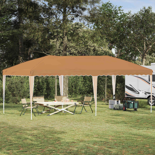 vidaXL Pop-up Partytält 575 x 290 x 245 cm Beige - Partytält & Paviljoner