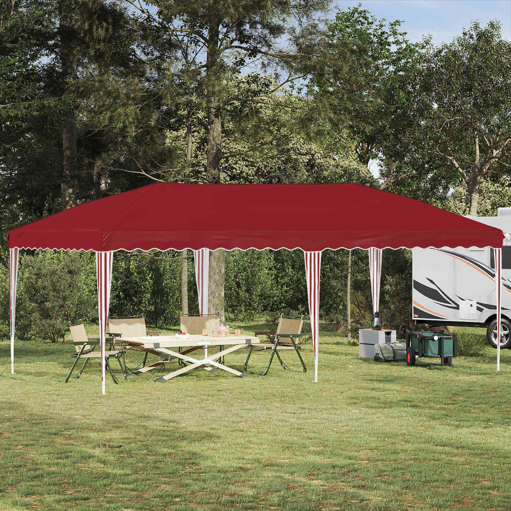 Produktbild för Pop-up Partytält 575 x 290 x 245 cm Vinröd