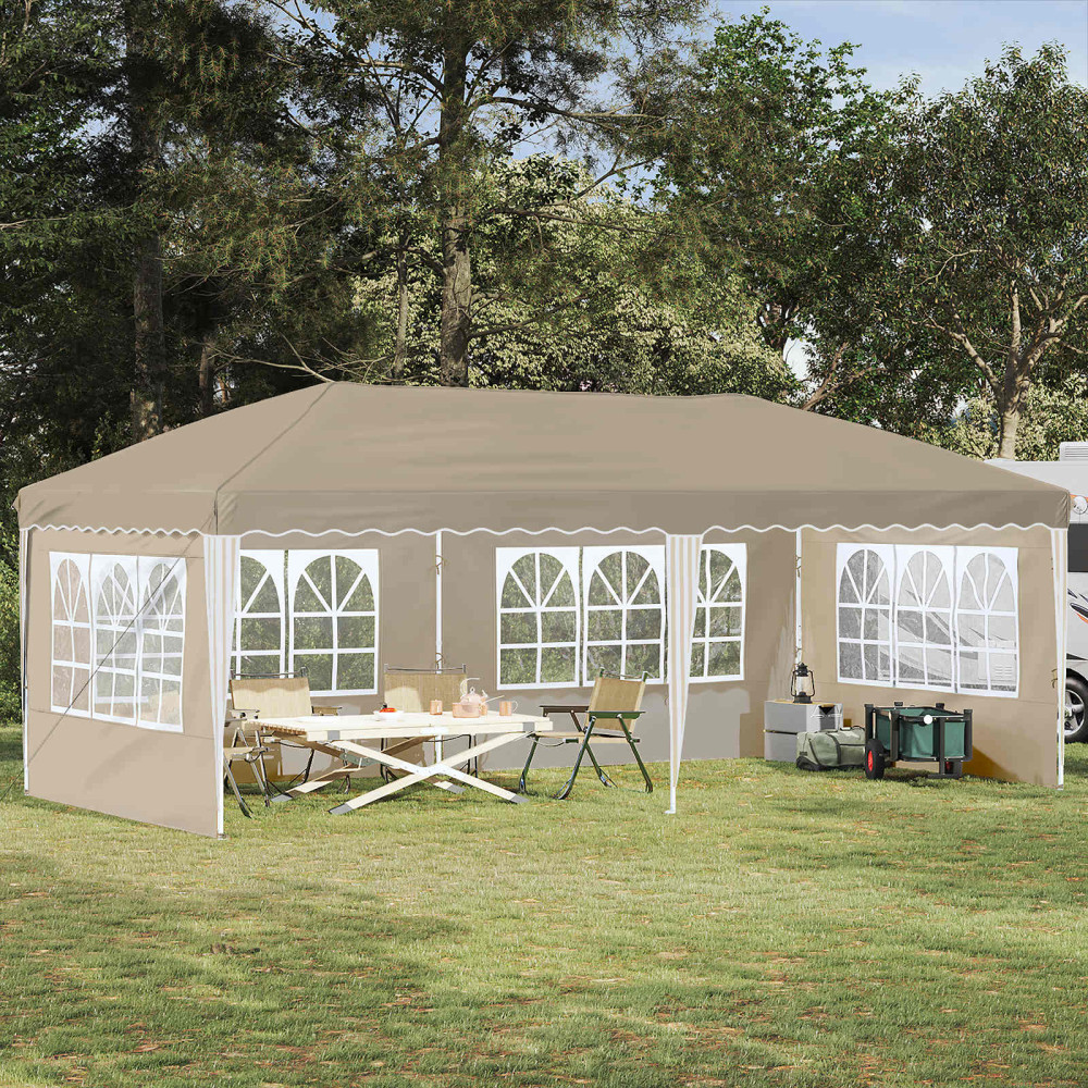 Produktbild för Pop-up Partytält 575 x 289 x 245 cm Gräddvit