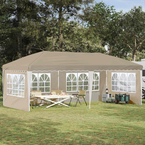 vidaXL Pop-up Partytält 575 x 289 x 245 cm Gräddvit