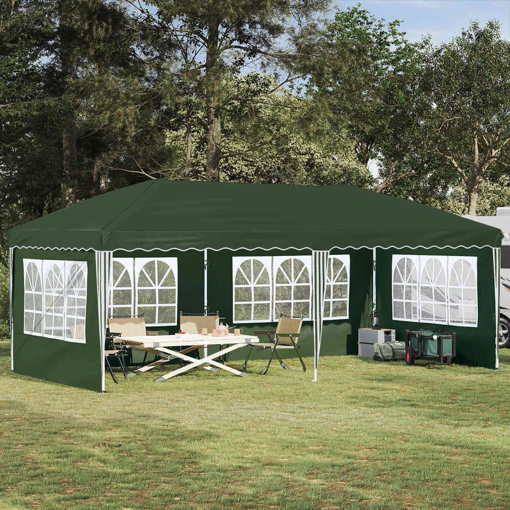 Produktbild för Pop-up Partytält 575 x 289 x 245 cm Grön