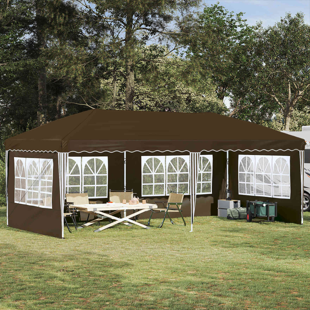 Produktbild för Pop-up Partytält 575 x 289 x 245 cm Taupe