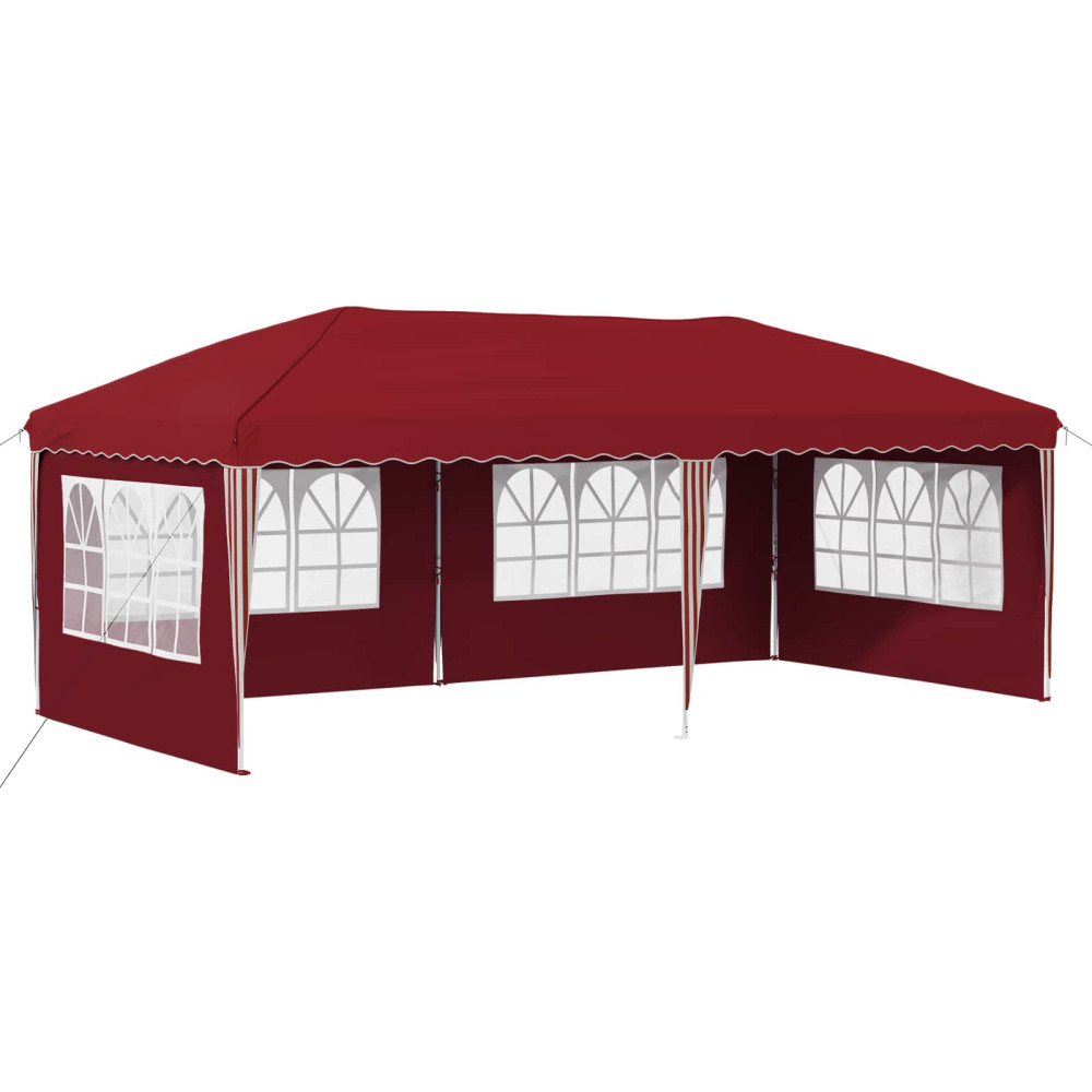 Produktbild för Pop-up Partytält 575 x 289 x 245 cm Vinröd
