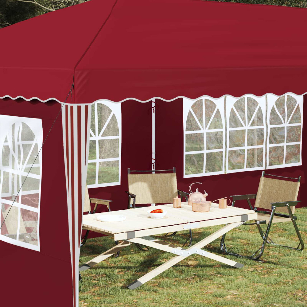 Produktbild för Pop-up Partytält 575 x 289 x 245 cm Vinröd