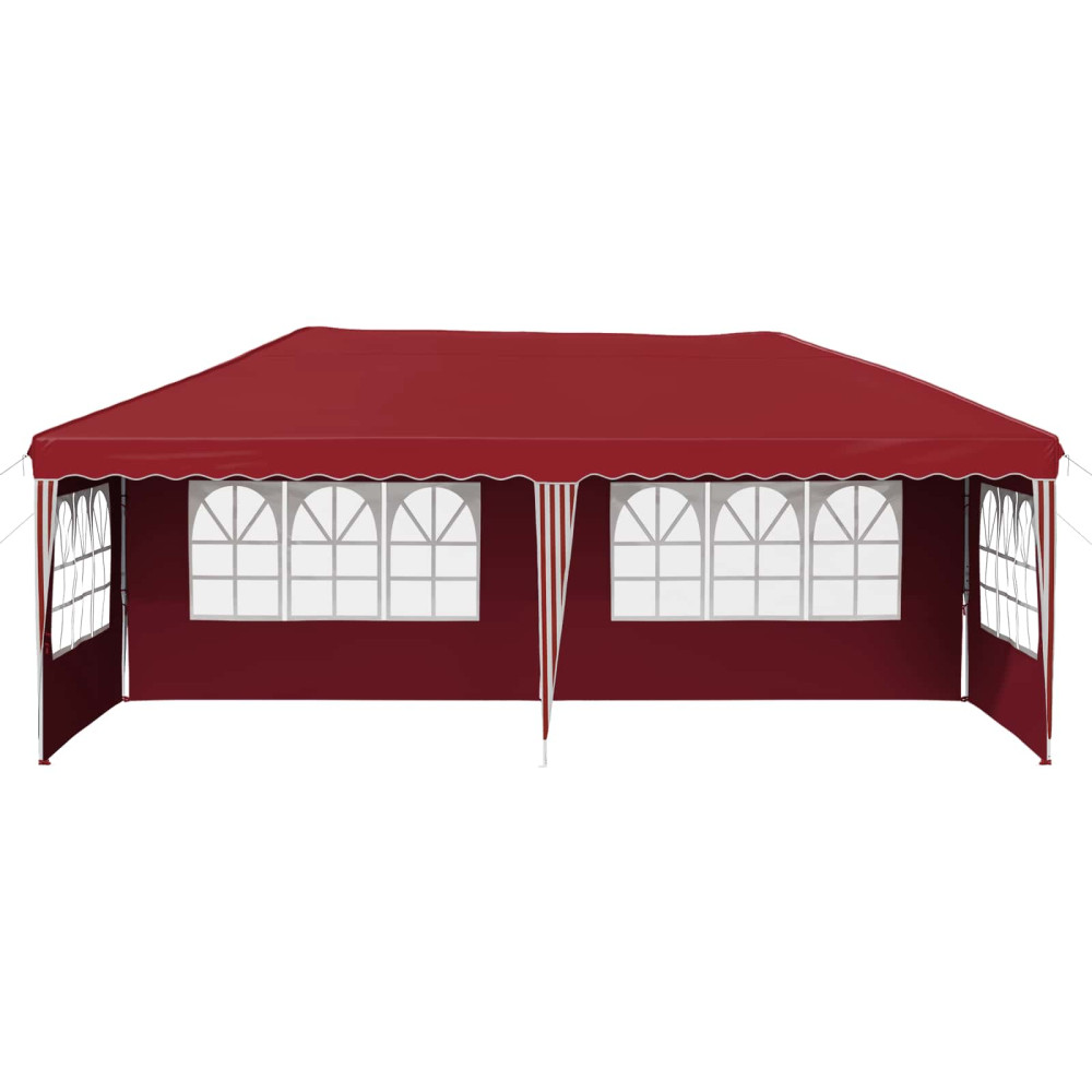 Produktbild för Pop-up Partytält 575 x 289 x 245 cm Vinröd