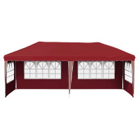 Produktbild för Pop-up Partytält 575 x 289 x 245 cm Vinröd