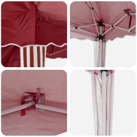 Produktbild för Pop-up Partytält 575 x 289 x 245 cm Vinröd