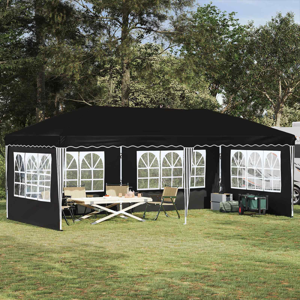 Produktbild för Pop-up Partytält 575 x 289 x 245 cm Svart