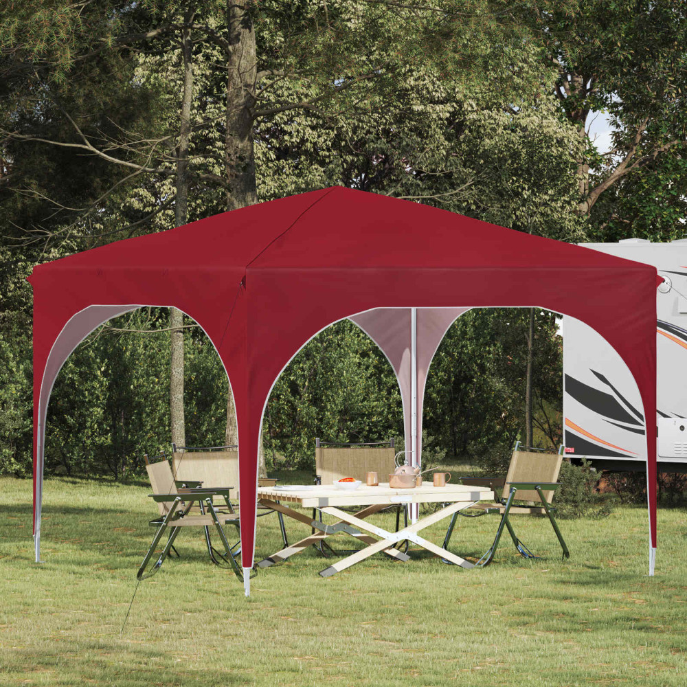 Produktbild för Pop-up Partytält 290 x 290 x 245 cm Vinröd