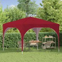 Produktbild för Pop-up Partytält 290 x 290 x 245 cm Vinröd