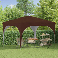 Produktbild för Pop-up Partytält 290 x 290 x 245 cm Brun