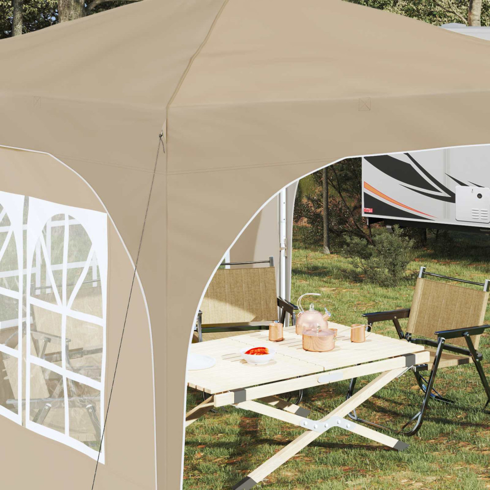 Produktbild för Pop-up Partytält 290 x 290 x 245 cm Gräddvit