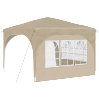 Produktbild för Pop-up Partytält 290 x 290 x 245 cm Gräddvit