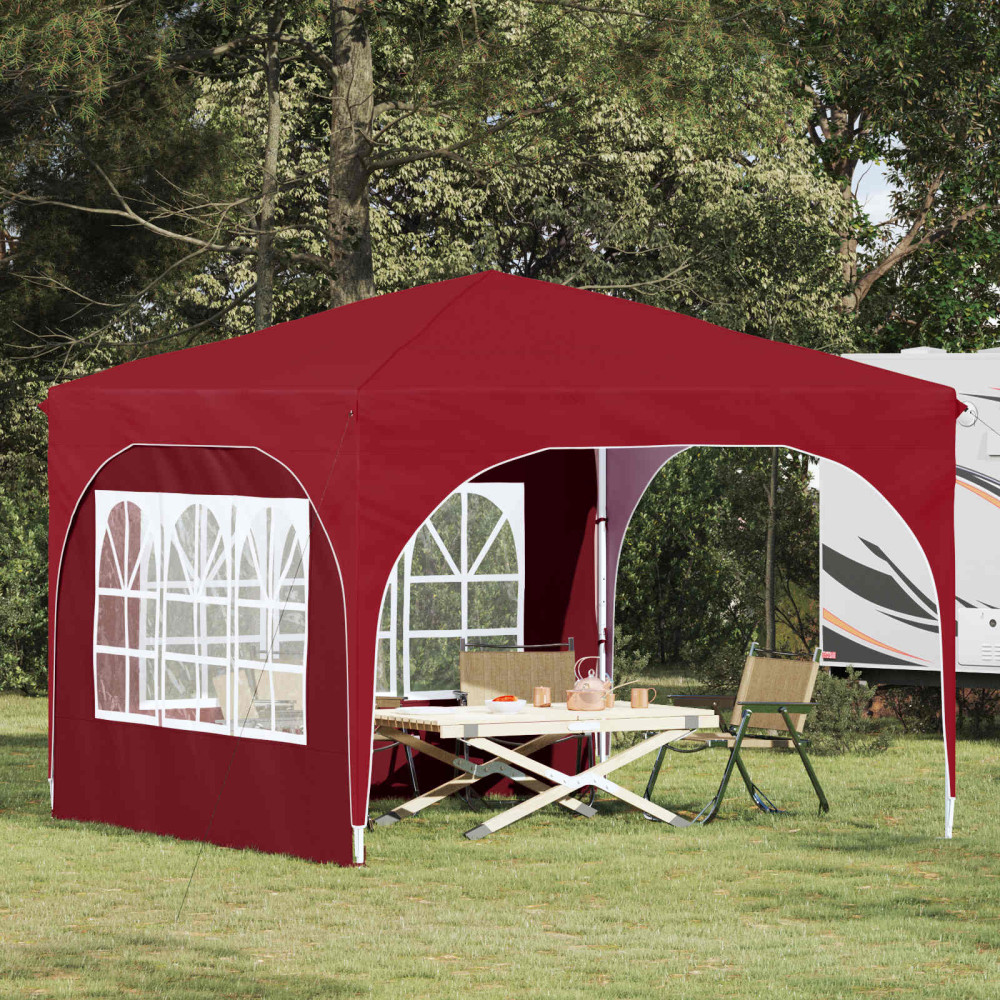 Produktbild för Pop-up Partytält 290 x 290 x 245 cm Vinröd