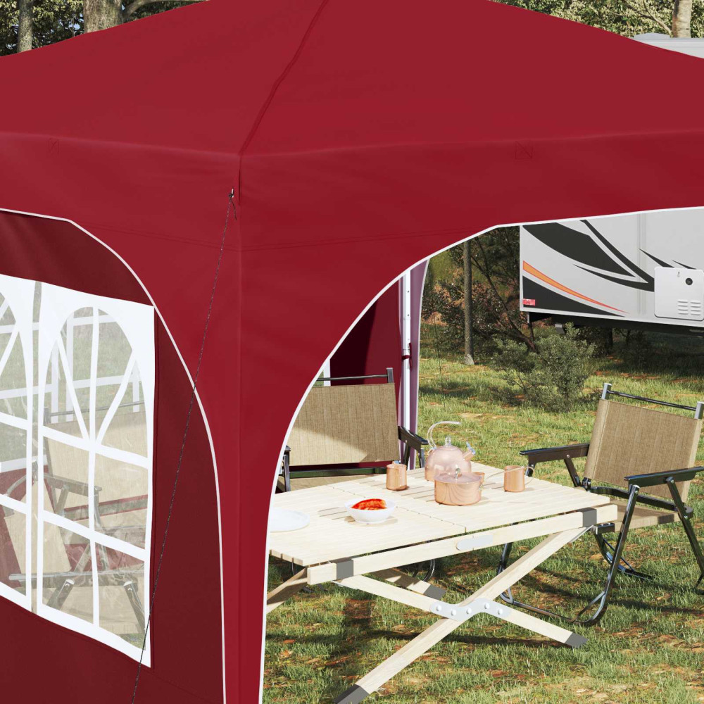 Produktbild för Pop-up Partytält 290 x 290 x 245 cm Vinröd
