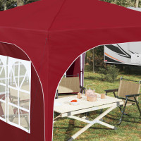 Produktbild för Pop-up Partytält 290 x 290 x 245 cm Vinröd