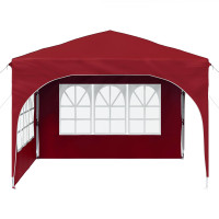 Produktbild för Pop-up Partytält 290 x 290 x 245 cm Vinröd