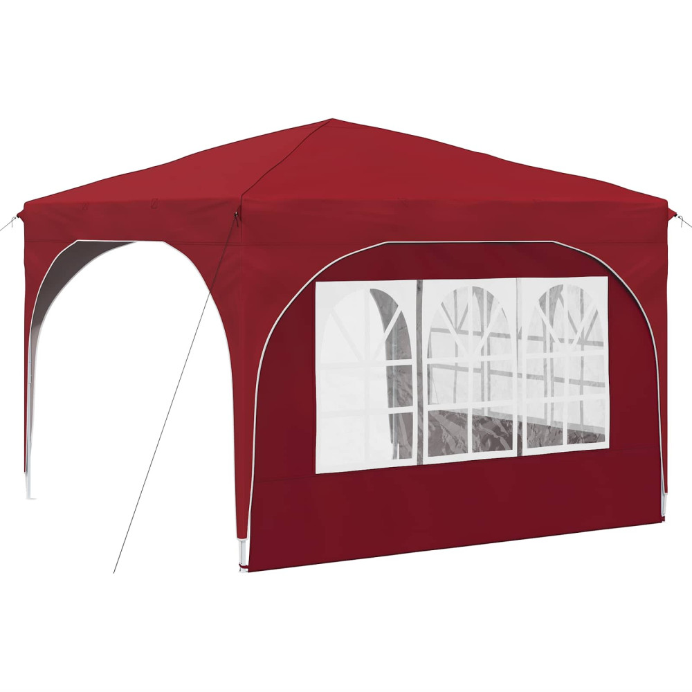 Produktbild för Pop-up Partytält 290 x 290 x 245 cm Vinröd