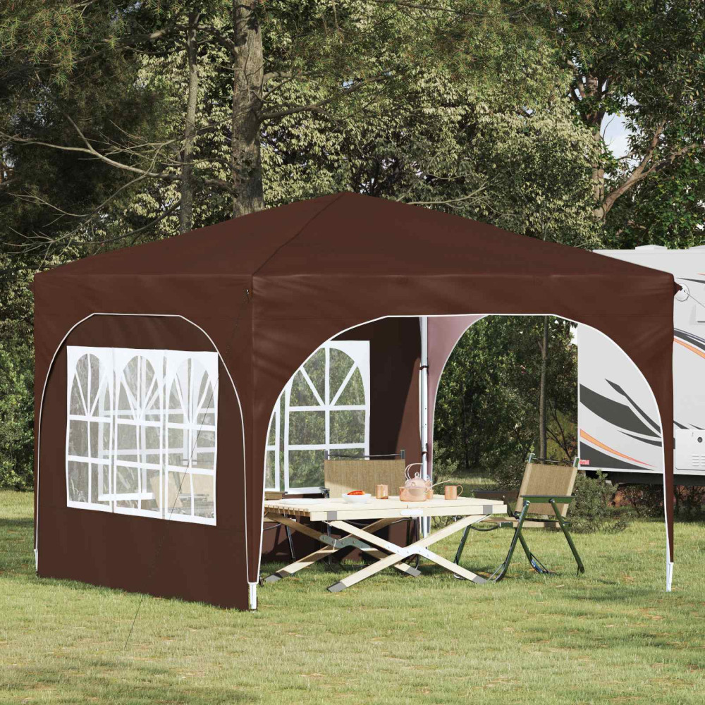 Produktbild för Pop-up Partytält 290 x 290 x 245 cm Brun