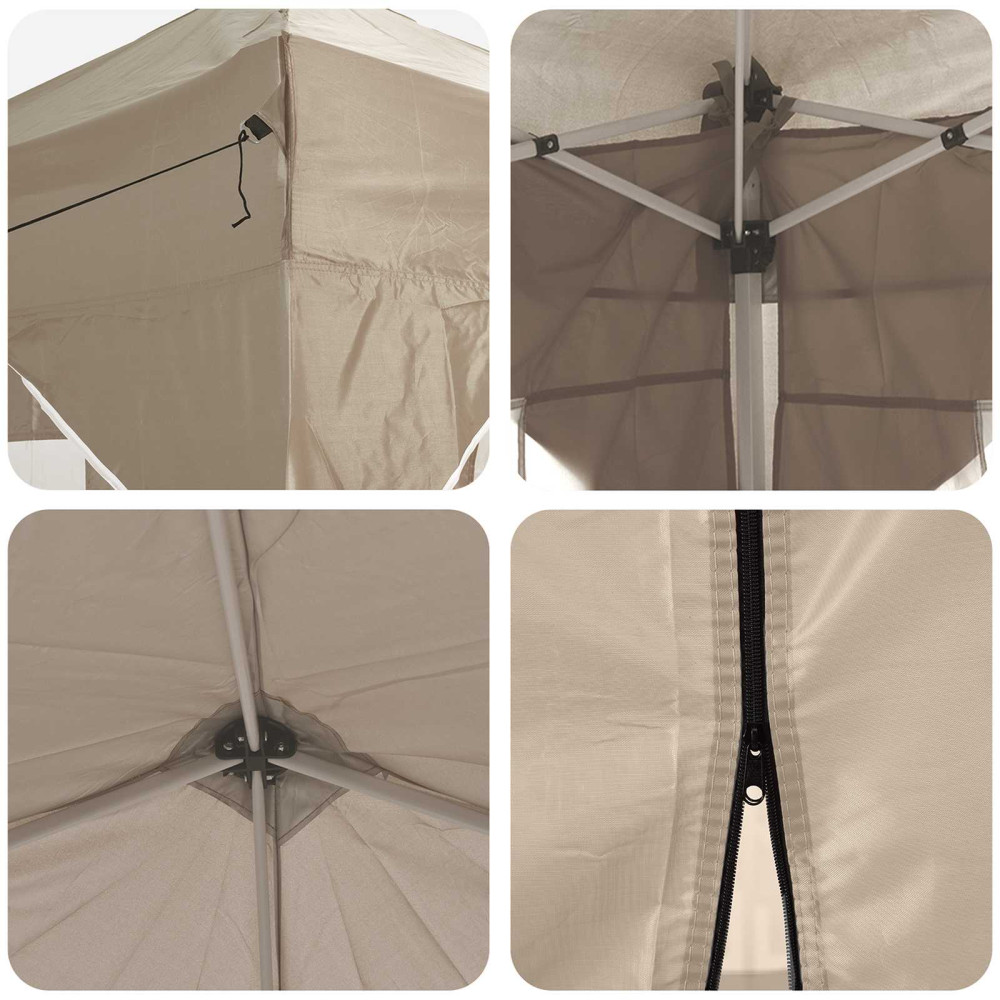 Produktbild för Pop-up Partytält 290 x 290 x 245 cm Gräddvit