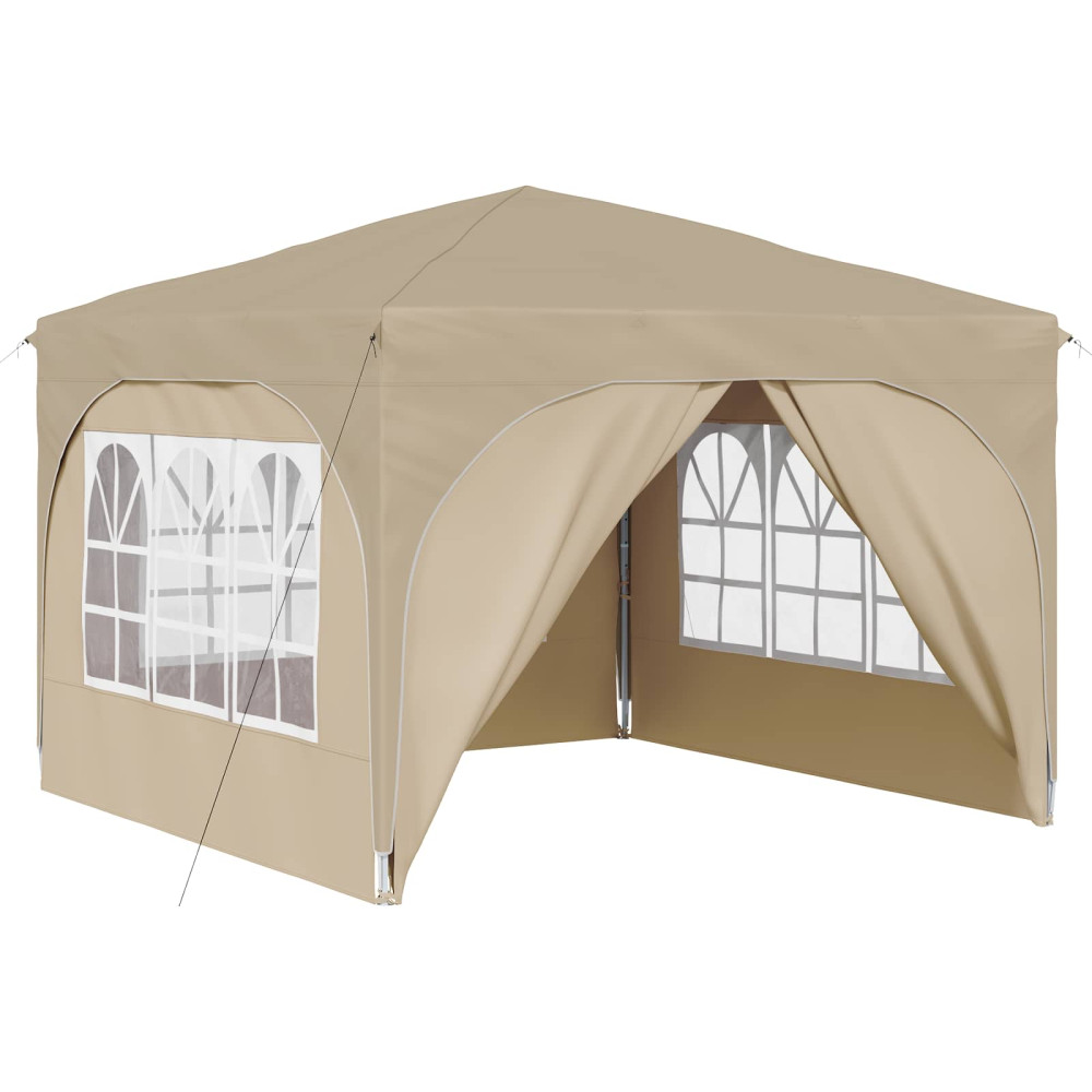 Produktbild för Pop-up Partytält 290 x 290 x 245 cm Gräddvit