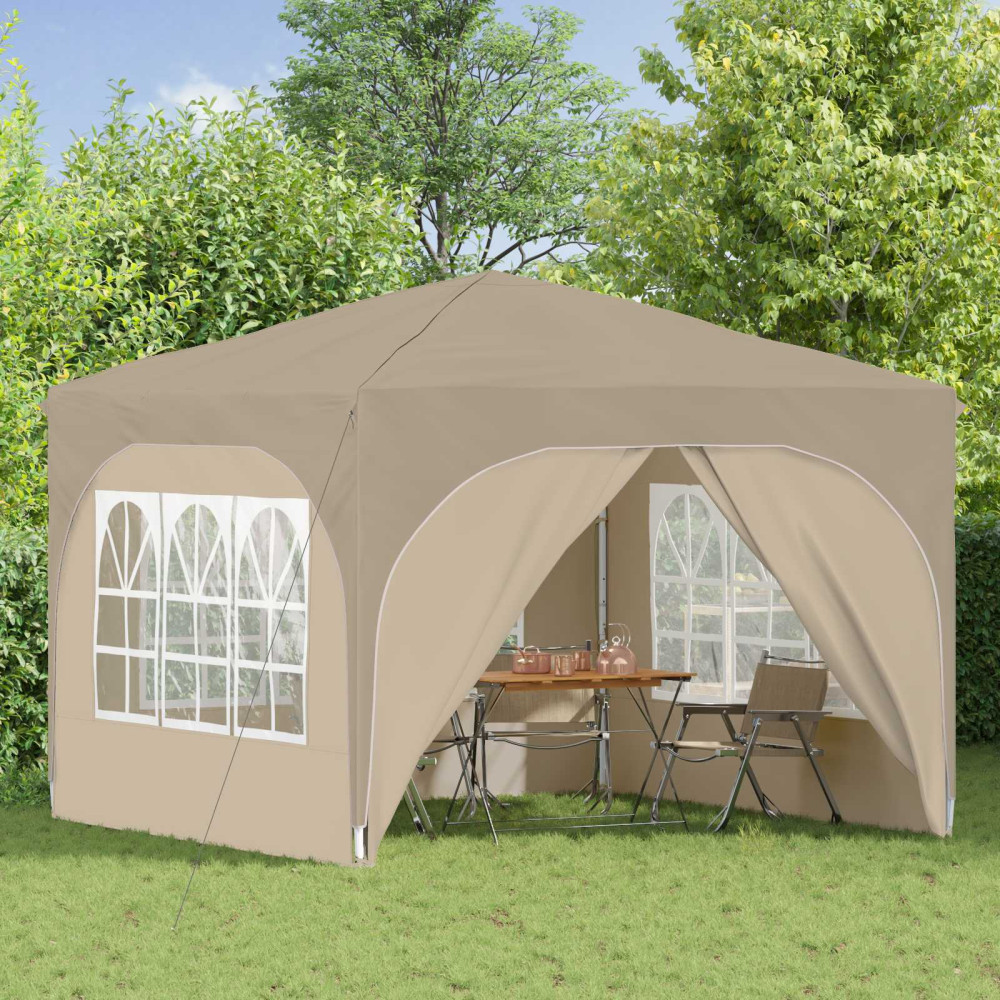 Produktbild för Pop-up Partytält 290 x 290 x 245 cm Gräddvit