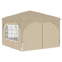 Produktbild för Pop-up Partytält 290 x 290 x 245 cm Gräddvit