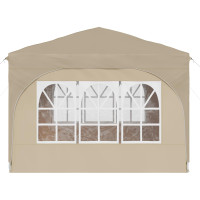 Produktbild för Pop-up Partytält 290 x 290 x 245 cm Gräddvit