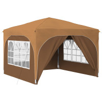 Produktbild för Pop-up Partytält 290 x 290 x 245 cm Beige