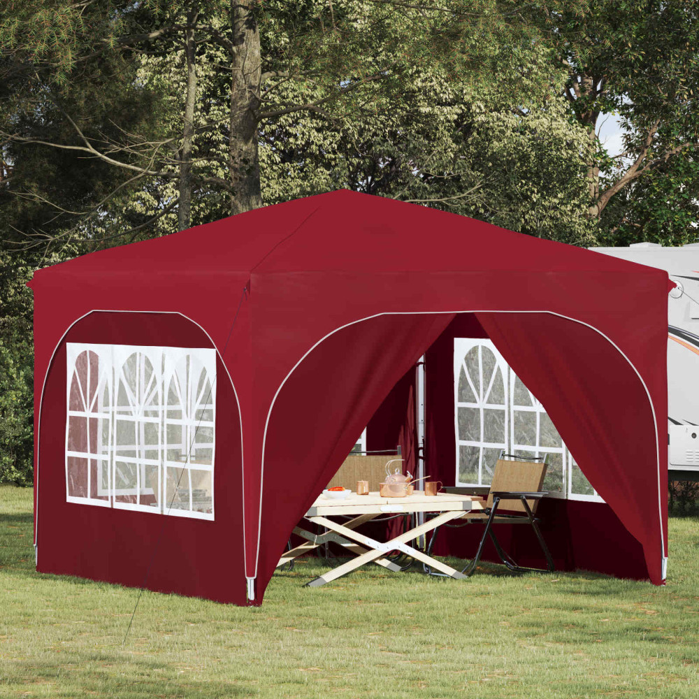 Produktbild för Pop-up Partytält 290 x 290 x 245 cm Vinröd