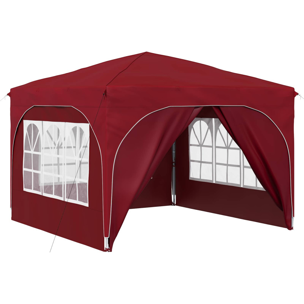 Produktbild för Pop-up Partytält 290 x 290 x 245 cm Vinröd