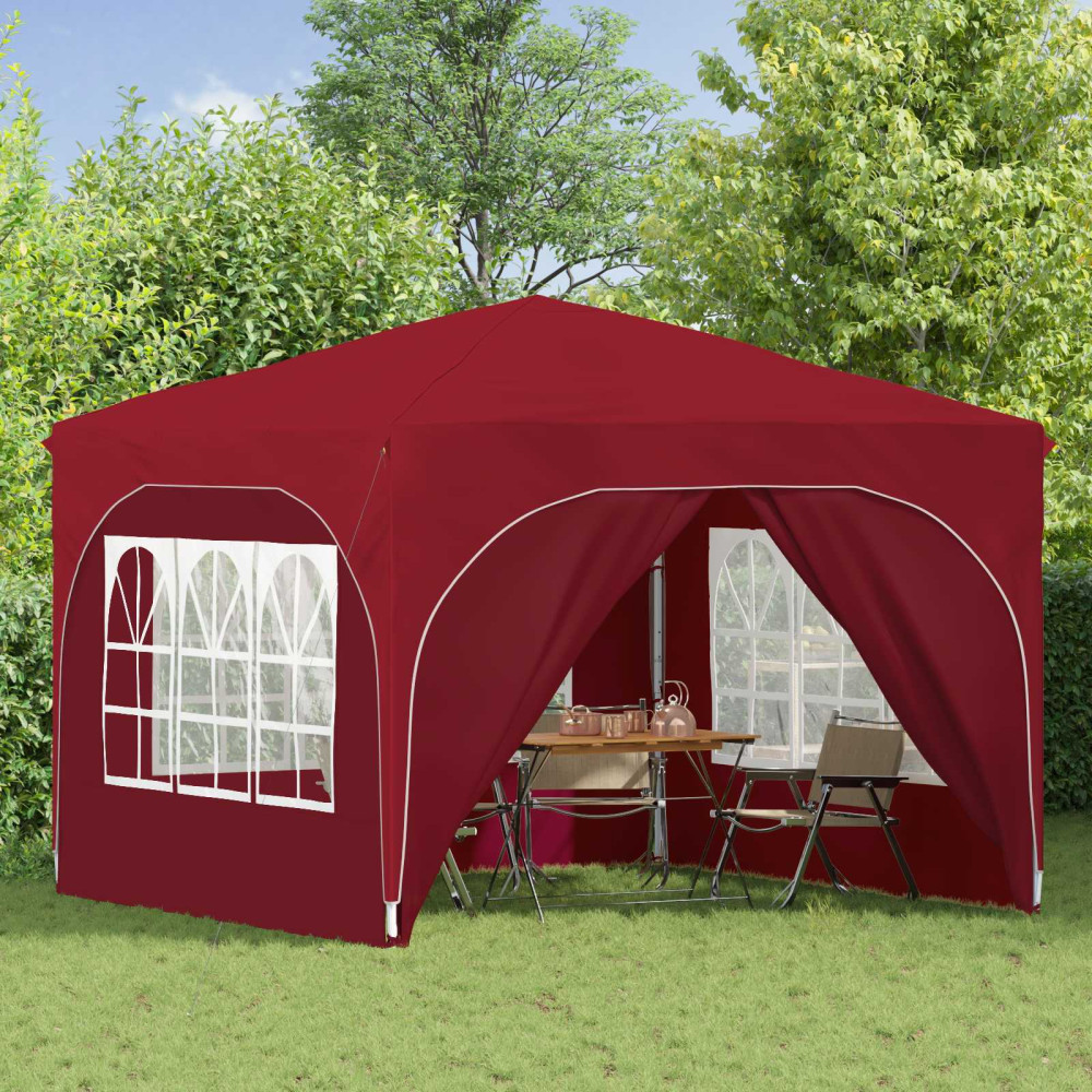Produktbild för Pop-up Partytält 290 x 290 x 245 cm Vinröd