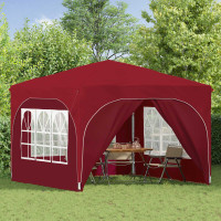 Produktbild för Pop-up Partytält 290 x 290 x 245 cm Vinröd