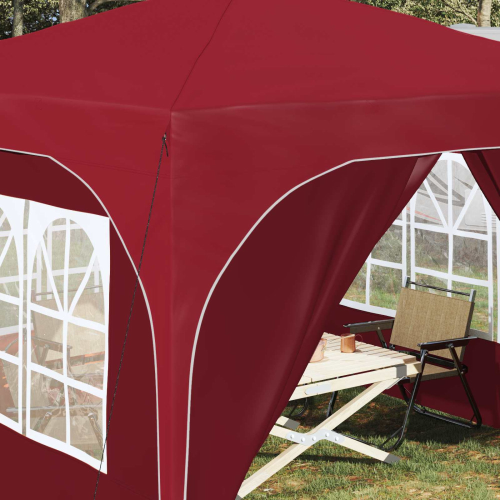 Produktbild för Pop-up Partytält 290 x 290 x 245 cm Vinröd