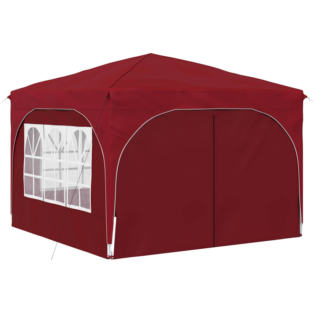 Produktbild för Pop-up Partytält 290 x 290 x 245 cm Vinröd