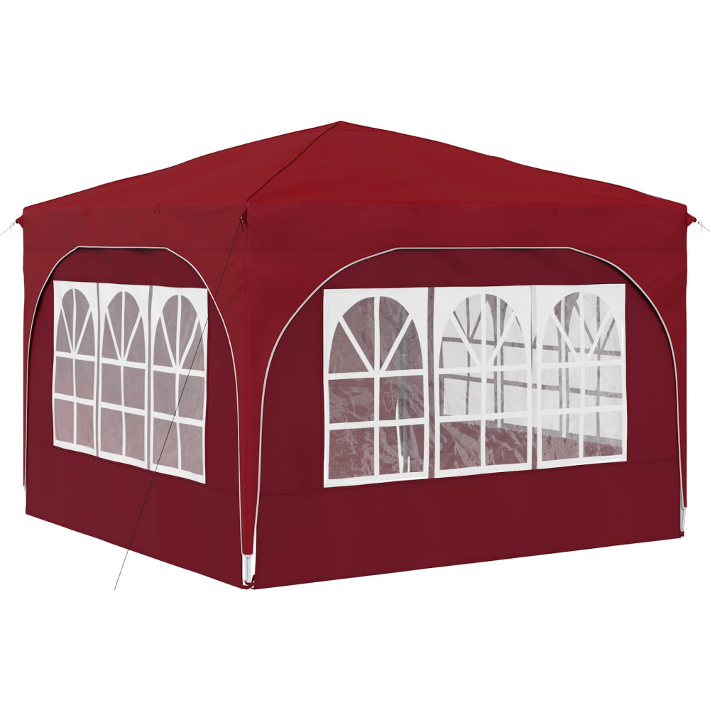 Produktbild för Pop-up Partytält 290 x 290 x 245 cm Vinröd