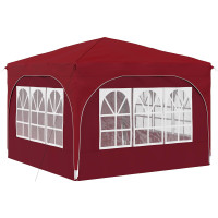 Produktbild för Pop-up Partytält 290 x 290 x 245 cm Vinröd