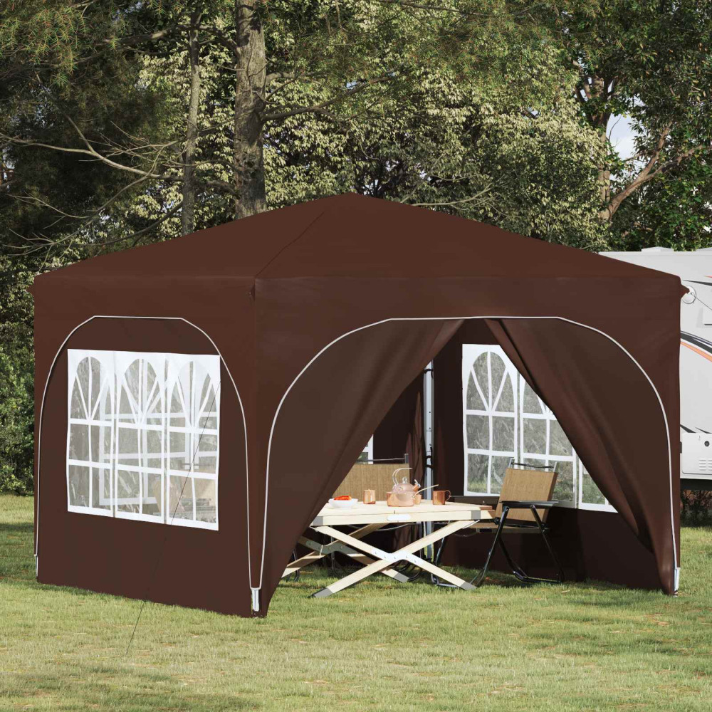 Produktbild för Pop-up Partytält 290 x 290 x 245 cm Brun